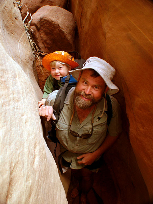 Father & son in Utah canyon