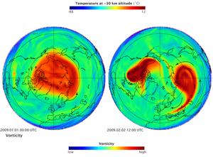 Polar vortex separation, January 2014